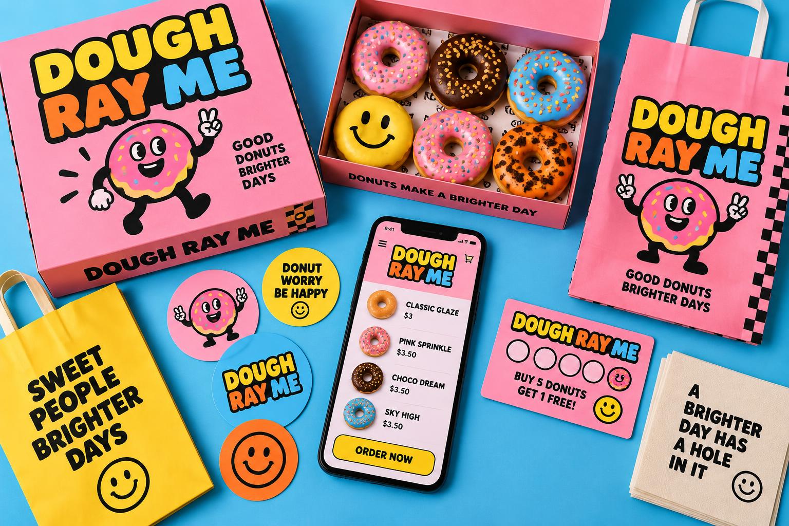 DOUGH RAY ME brand identity board