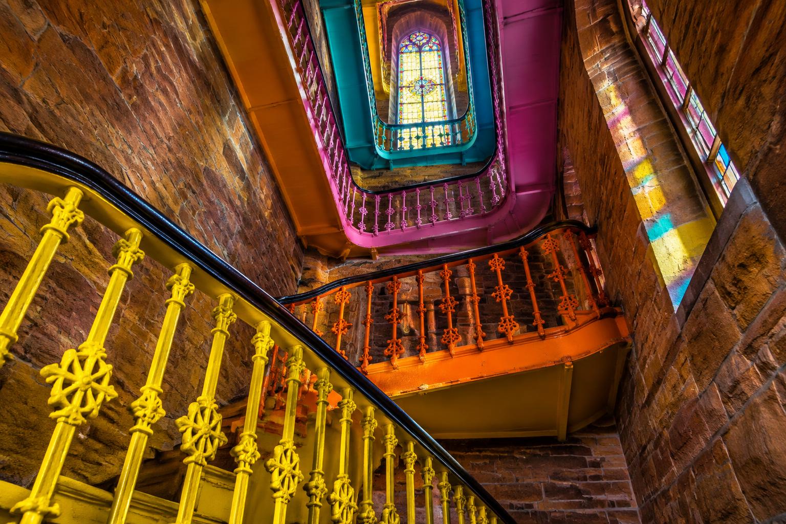 A colourful Glasgow tenement close